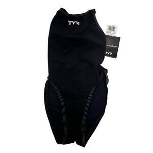 TYR Women's Thresher Baja Open Back - Black Size 20 NEW TAGS NWT BLACK/gray FINA